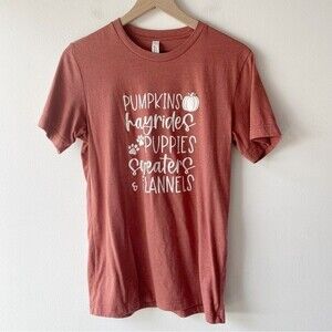 washed red pumpkins hayrides fall graphic t-shirt